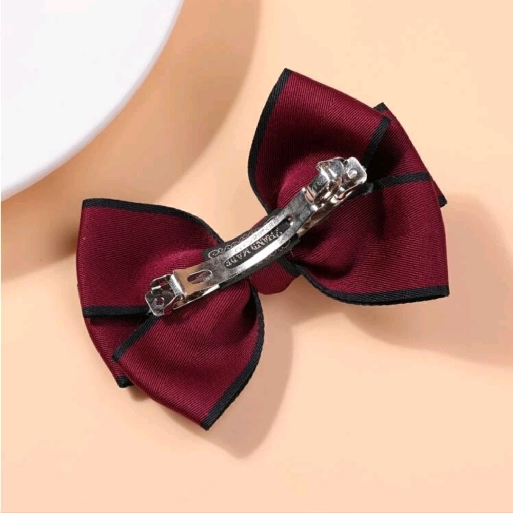 Red Bow Barrette  - Picture 3 of 4